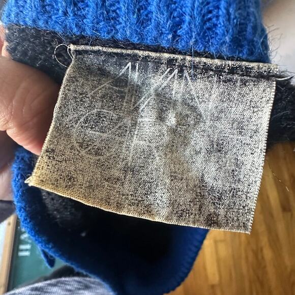 Vintage Navy Blue & Aqua Floral Cardigan Sweater – Size M - Picture 8 of 8